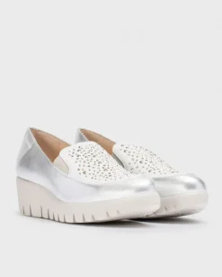 Wonders Mocasin Diamant Metalizado En Pala^ Cuñas