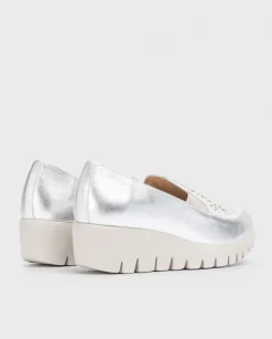 Wonders Mocasin Diamant Metalizado En Pala^ Cuñas