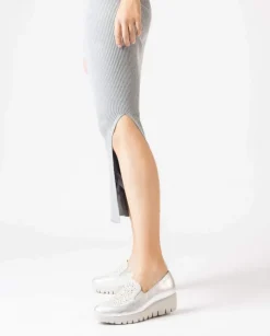 Wonders Mocasin Diamant Metalizado En Pala^ Cuñas