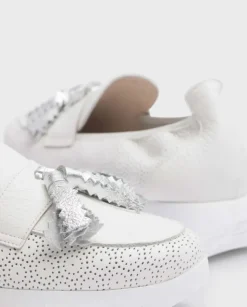 Wonders Mocasin Materia Blanco^ Tonos Metalizados