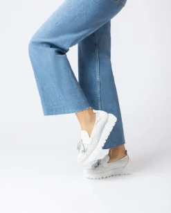 Wonders Mocasin Materia Blanco^ Tonos Metalizados