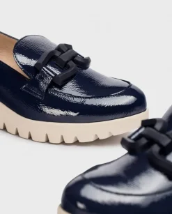 Wonders Mocasin San Marino Azul Oscuro^ Cuñas