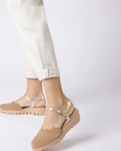 Wonders Sandalia Caravaca Marron^ Cuñas