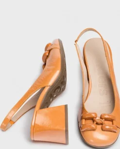 Wonders Sandalias Tacon Karla Naranja^ Tacones