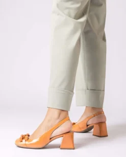 Wonders Sandalias Tacon Karla Naranja^ Tacones